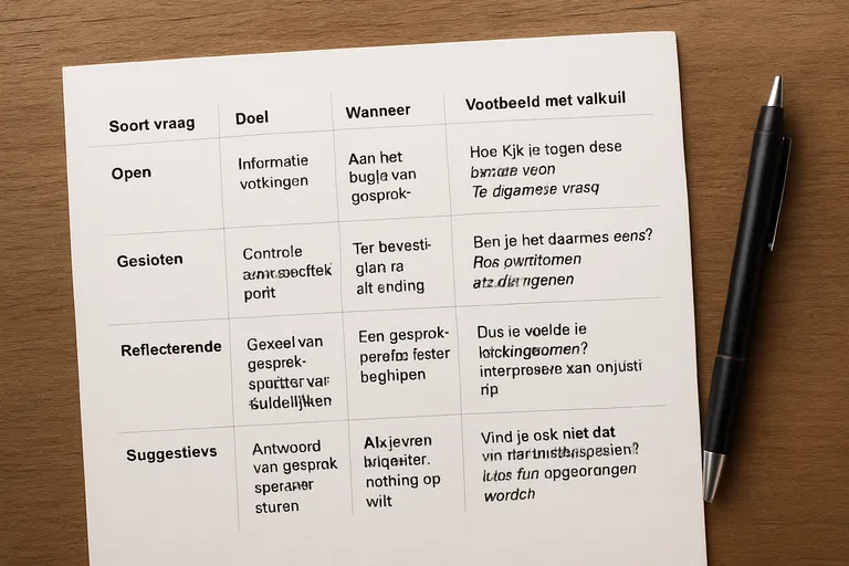 De belangrijkste soorten vragen